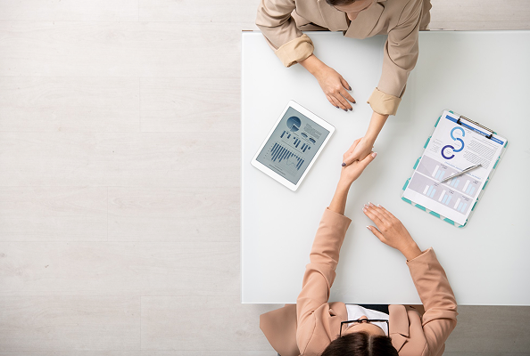 Business people collaborating at a table